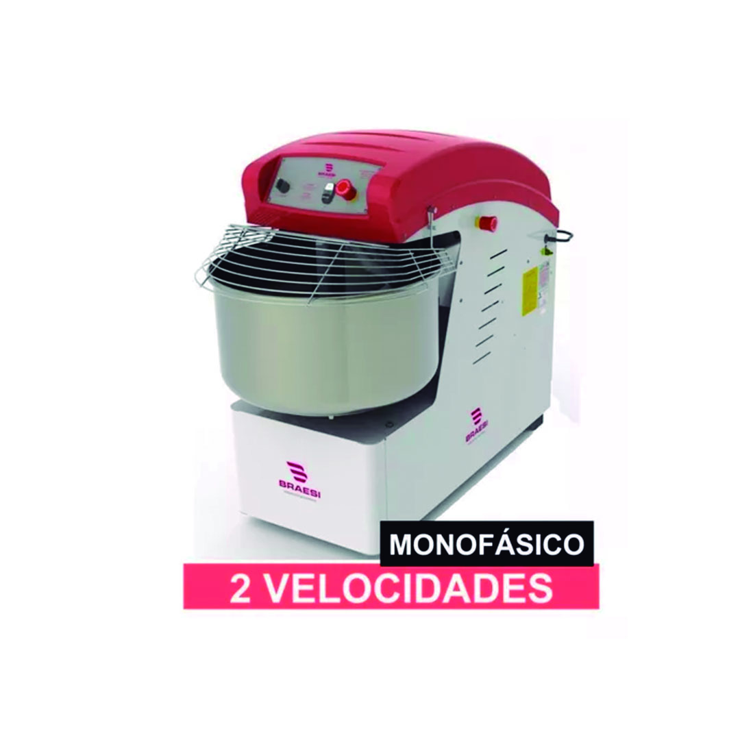 AMASSADEIRA ESPIRAL AES-40 BRAESI 40 KG MONOFASICA 02 VELOCIDADES COM NR-12